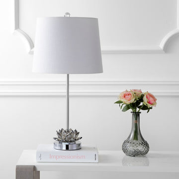 Amelia Lotus 25" Crystal LED Table Lamp - JONATHAN Y